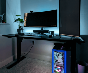 My upgraded work and play setup. After 4 years of working from home I have a standing desk!
