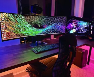 Went from triple 27 inch monitor set up to one. Clean and simple!