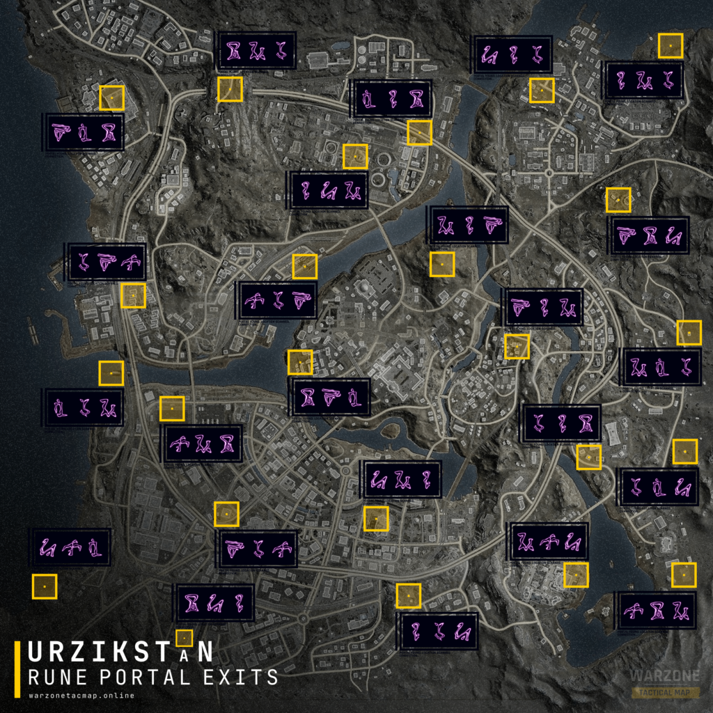 All 24 rune portals exits on the Urzikstan map by warzonetacmap