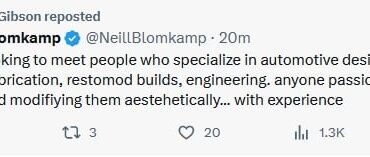 Something maybe cooking folks, Neill Blomkamp posted this, William Gibson retweeted it & it was deleted all within 5 minutes