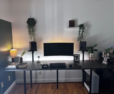 I’m still setting up my PC gaming station. Should I add a partial wood slat wall the width of my monitor?