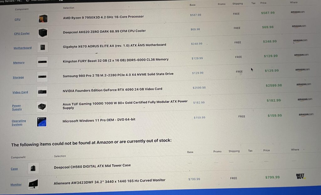 What do you think about these specs