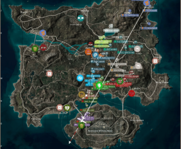 The PGC 2023 map stream shows team drop spots