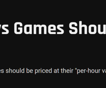 So, according to this comment, how much should your most played games cost?