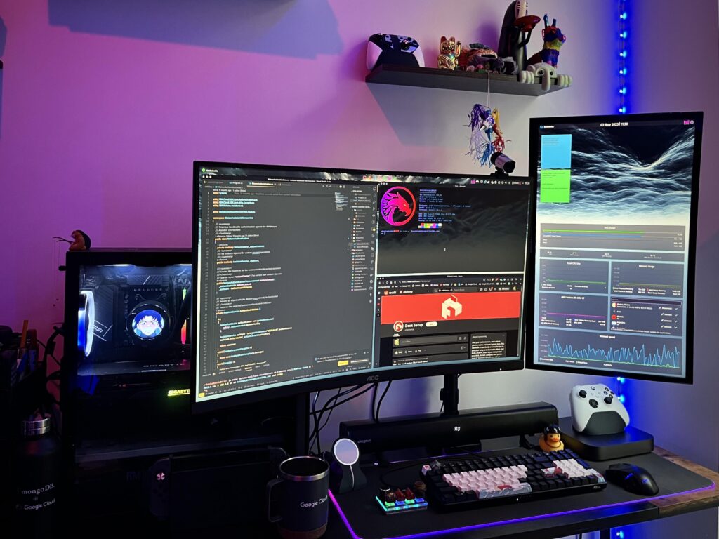 My battle station for programming, gaming and 3D printing