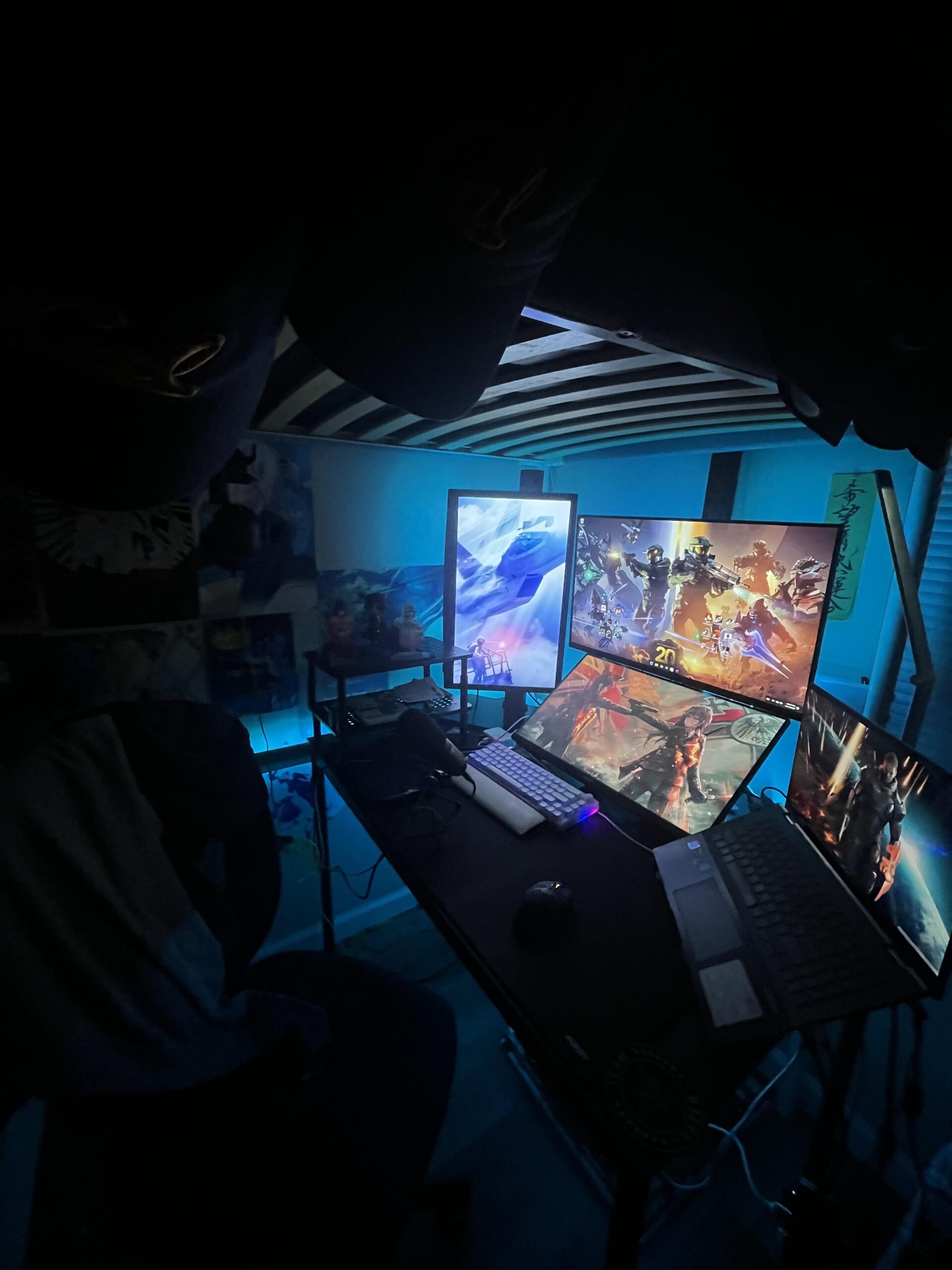 My under the loft bed setup My under the loft bed setup