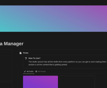A cyberpunk themed social media manger notion template - Template available