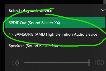 My wife likes watching me play but would like to watch on my bigger Samsung in the room. I mirror what I'm playing but can I have the game audio play through 2 different outputs? Like my headset and Samsung speakers at the same time together?