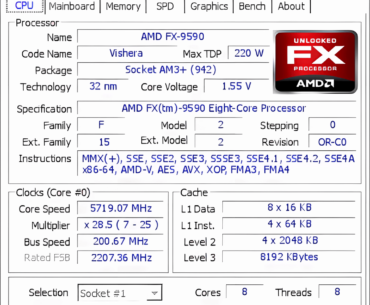 5.7GHz FX-9590 Frequency valid on ambient cooling | https://valid.x86.fr/l6agrl