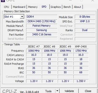 Patriot Ram at 3400mhz