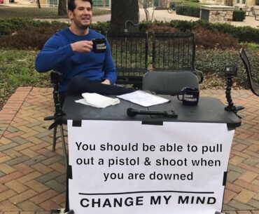 You should be able to pull out a pistol & shoot when you are downed. Change my mind.
