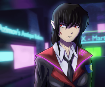 first post here. my OC, Jupiter. drawn in Clip Studio Paint. background made in Blender.