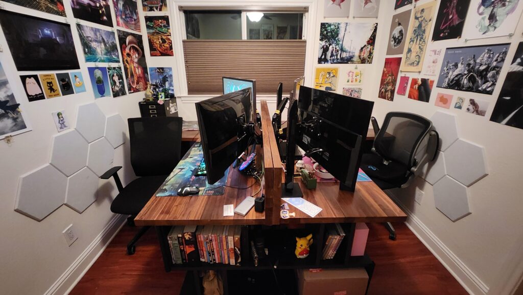 Compact couple's Gaming room.