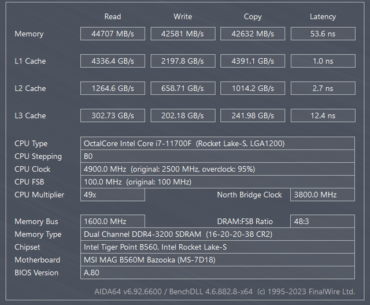 Aida 64 extreme cache and memory benchmark