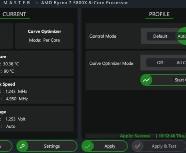 ryzen 7 5800x did auto oc + curve optimizer