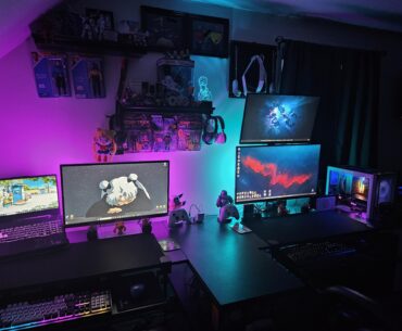Me and the wifes shared desk. Many games we've fell asleep to here 😂
