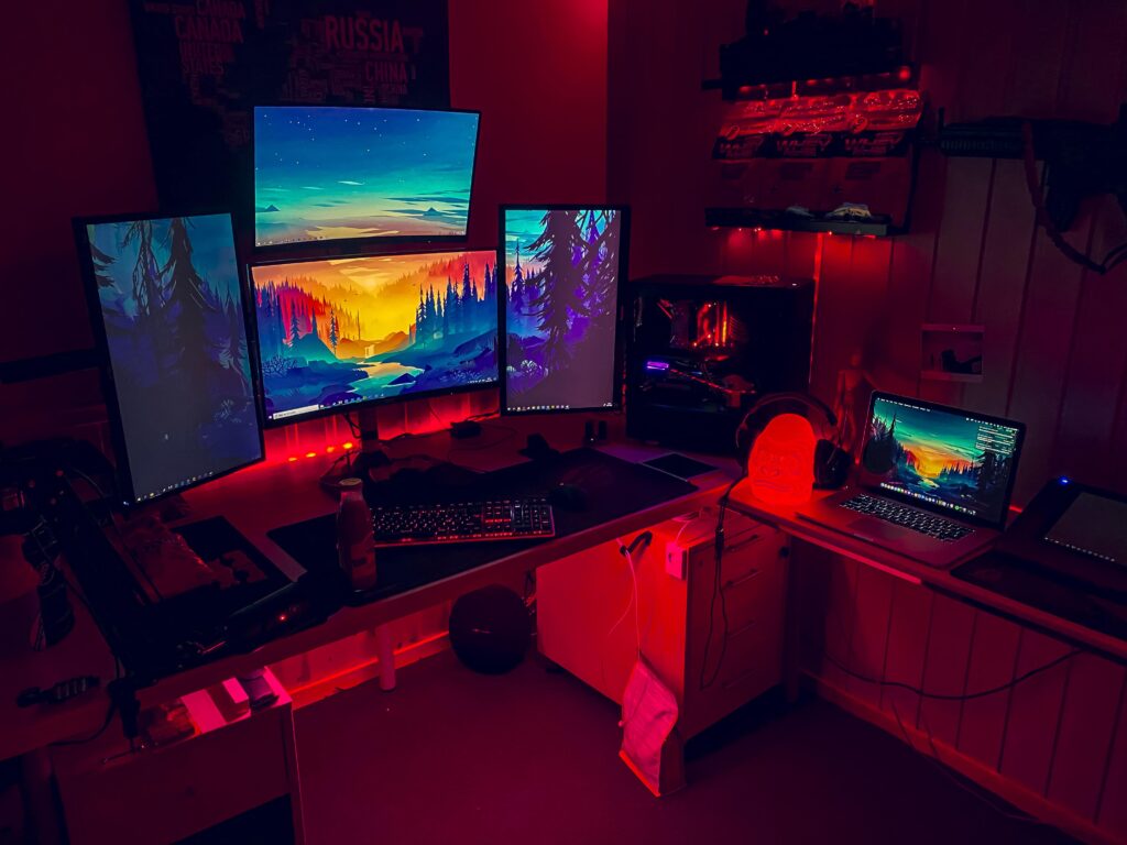 Any advice on a monitor stand for quad a 32" setup like pictured?