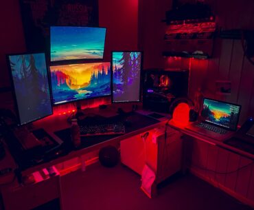 Any advice on a monitor stand for quad a 32" setup like pictured?
