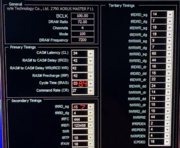 Hynix A-Die 7200 timings help