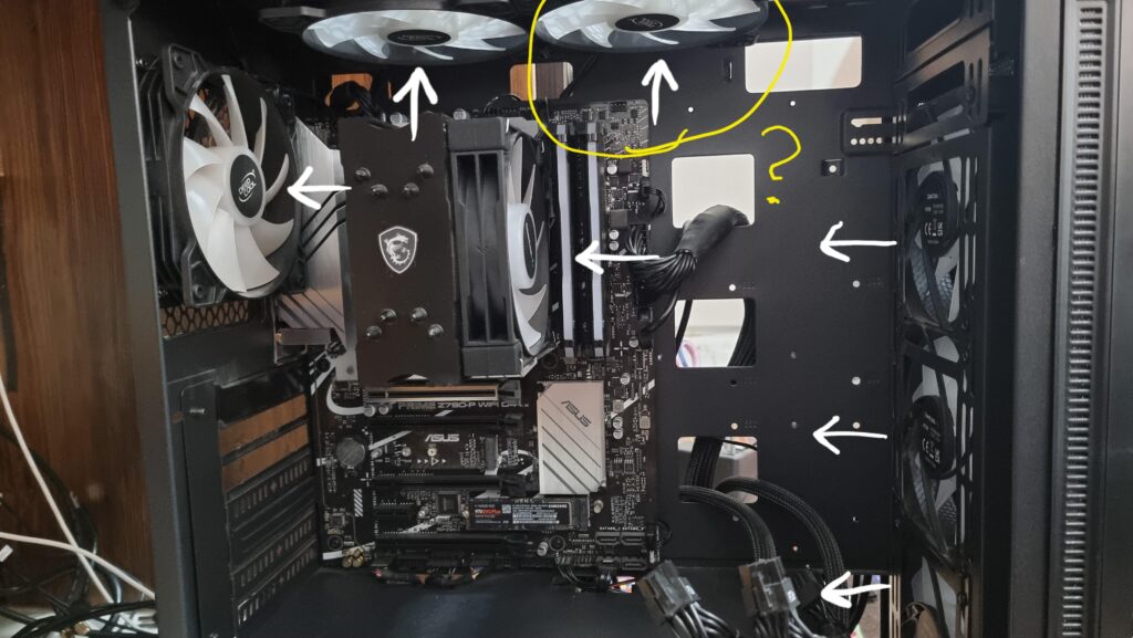 Should I remove the fan I marked In yellow for better airflow?