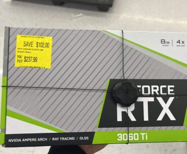 I found a 3060ti in the local Walmart clearance section