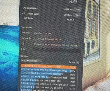 i7 14700kf score w high temp