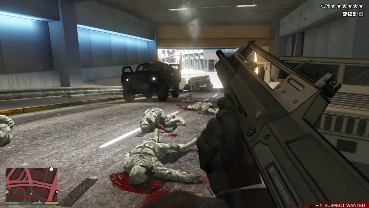 GTA 5 – Michael’s First Person Shootout + Six Star Escape GTA 5 - Michael's First Person Shootout + Six Star Escape