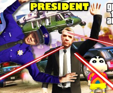 Franklin Saving THE PRESIDENT in GTA 5 | SHINCHAN and CHOP