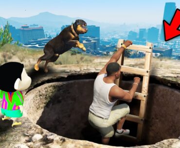 GTA 5 : Franklin Shinchan & Pinchan Open Secret Bunker Under Franklin's House GTA 5 !