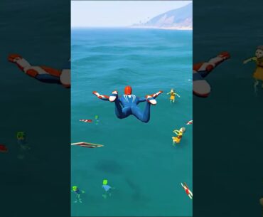 GTA 5 Epic Water Ragdolls Spiderman Vs Mr Beast  | Jumps/Fails Part-232