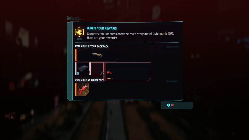 What is this invisible reward I get everytime I complete game.
