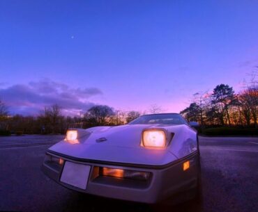 Out in the '84 Corvette at sunset.