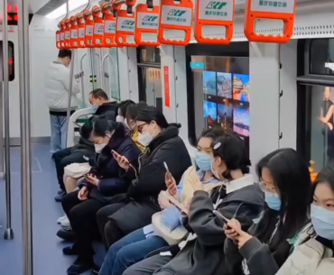 Smart glass windows in Chongqing's metro trains