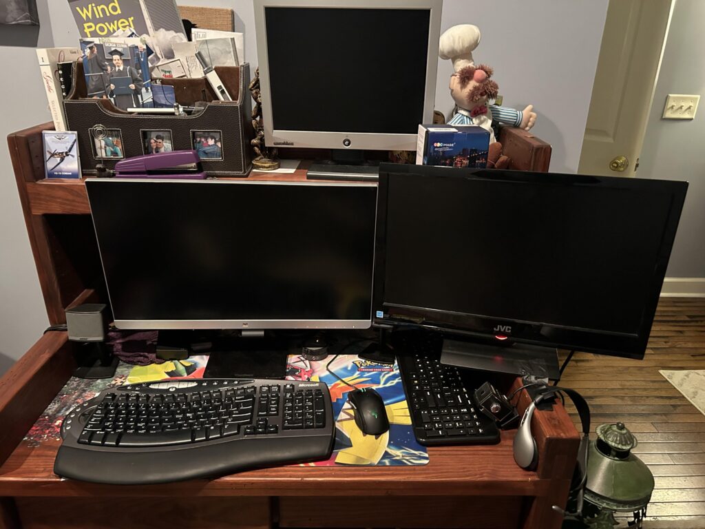 I couldn't even hook up the top monitor due to not having the right port.