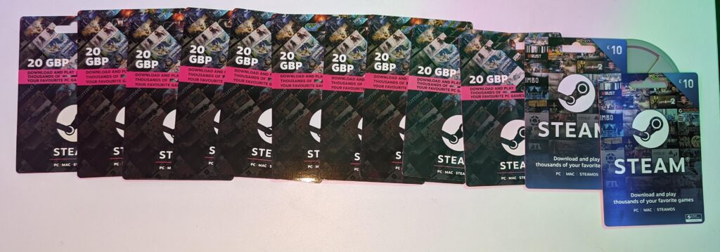 When all you ask for Christmas is Steam cards...