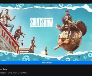 Saints Row is free on Epic Games Store for the next 24 hours.