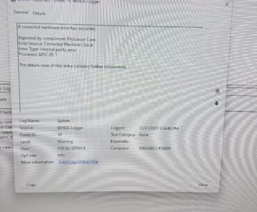 Internal parity error came back different game!