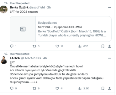 At least two players from HOWL is now LFT