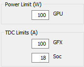 This is base settings. If I want to go 150W, what should the TDC Limits and Soc be?