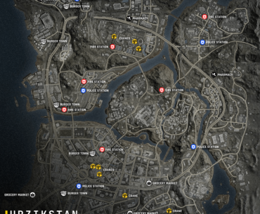 Urzikstan. Locations of major buildings by warzonetacmap