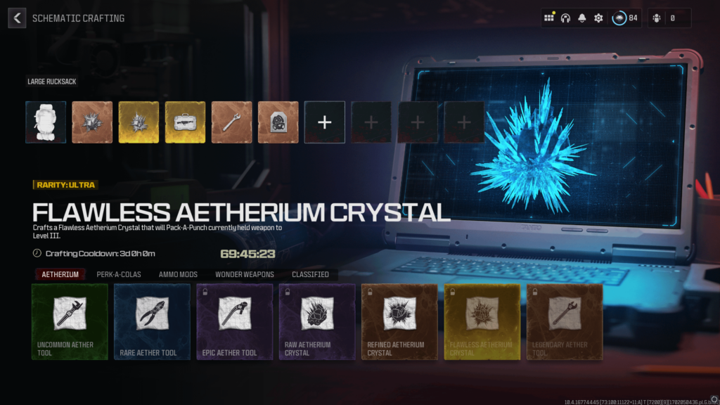 Flawless aetherium crystals (Tier 3 PaP) cooldown is 3 days for those who still havent got it.