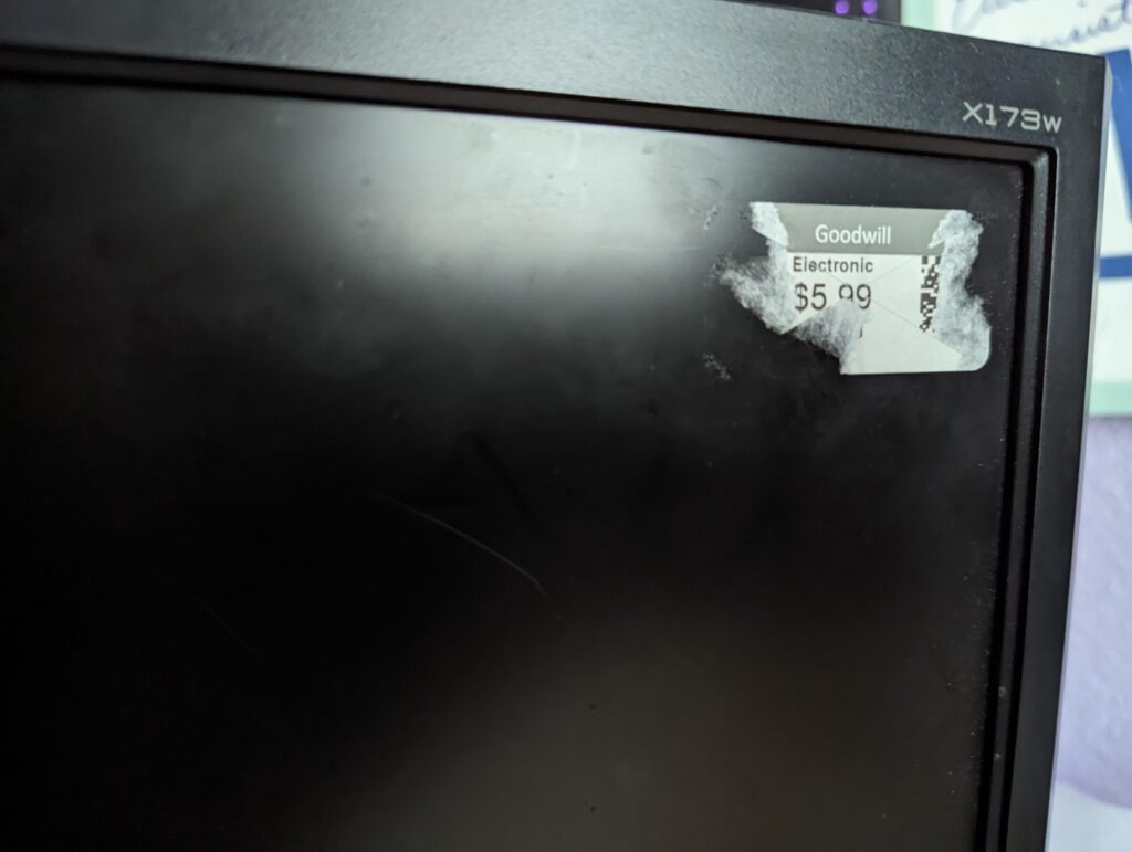 Goodwill sticker on monitor. How do I get it off without destroying the monitor?