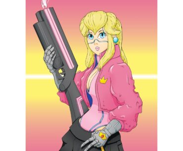 Cyberpunk(Ified) Princess Peach and Bowser.