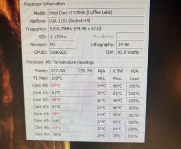 9700K direct die results