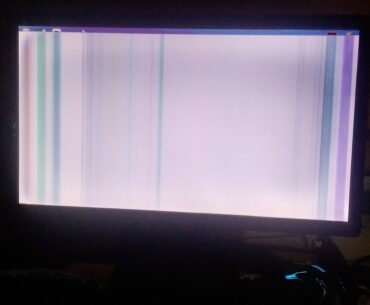 was playing at the computer when a really powerful firecracker exploded near our house, which caused the monitor to go white except the top part