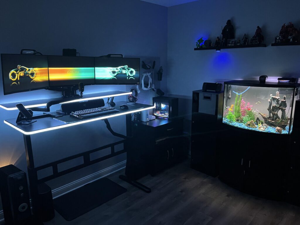 My Tron inspired battlestation (with fish tank) My Tron inspired battlestation (with fish tank)