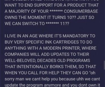 Windows 10 Support Rant