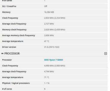 Timespy 5800x 7800xt scores