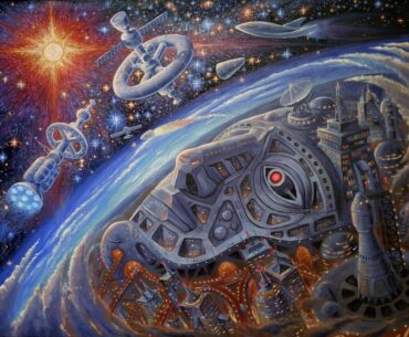 Spaceman city. Oil by me