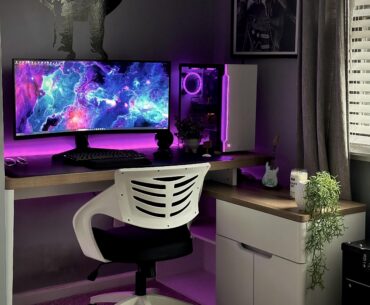 1000R curved monitor upgrade for Xmas, my cozy little spot in the guest bedroom.